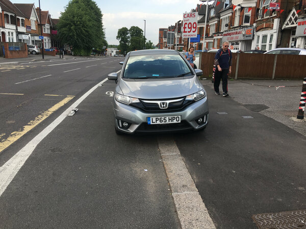 The photo for ECC 7 - A105 illegal parking in Palmers Green high street.